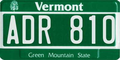 VT license plate ADR810