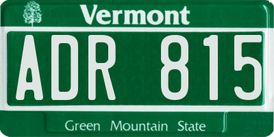 VT license plate ADR815