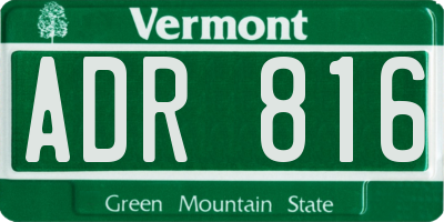 VT license plate ADR816