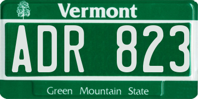 VT license plate ADR823