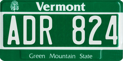 VT license plate ADR824