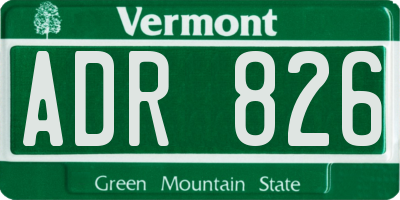 VT license plate ADR826