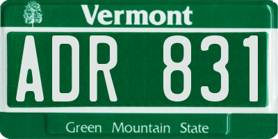 VT license plate ADR831