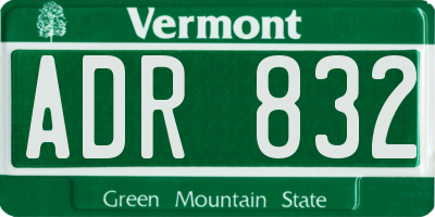 VT license plate ADR832