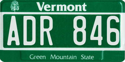 VT license plate ADR846
