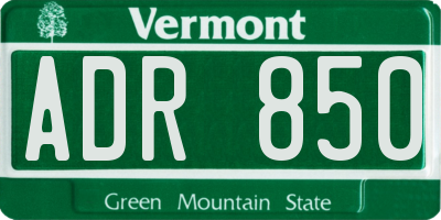VT license plate ADR850