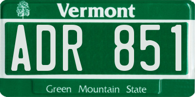 VT license plate ADR851