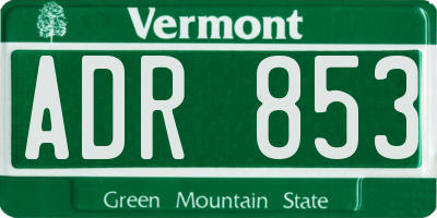 VT license plate ADR853