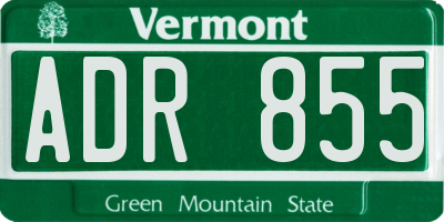 VT license plate ADR855