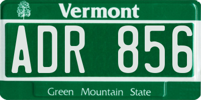 VT license plate ADR856