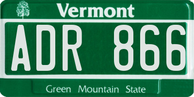 VT license plate ADR866