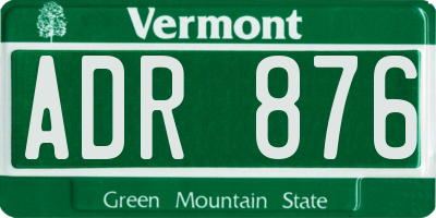 VT license plate ADR876