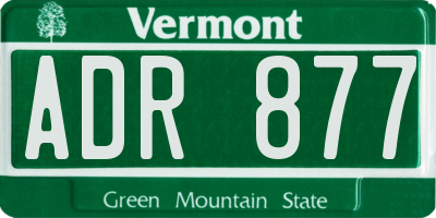 VT license plate ADR877