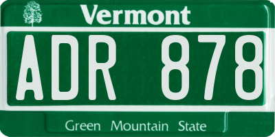 VT license plate ADR878