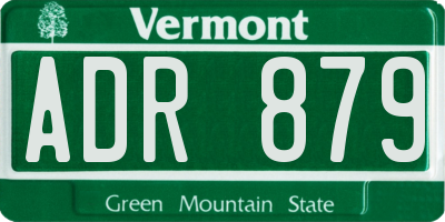 VT license plate ADR879