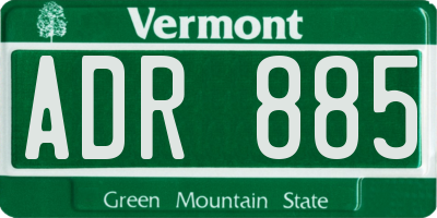 VT license plate ADR885