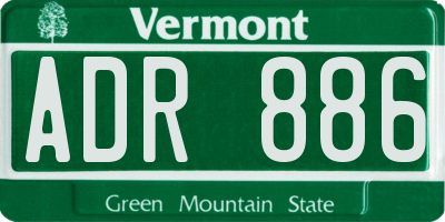 VT license plate ADR886