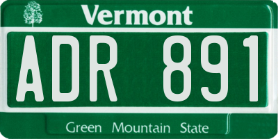 VT license plate ADR891