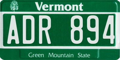 VT license plate ADR894