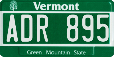 VT license plate ADR895