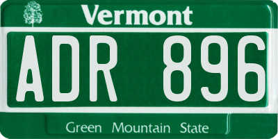 VT license plate ADR896