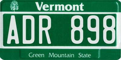 VT license plate ADR898