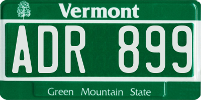 VT license plate ADR899
