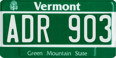 VT license plate ADR903