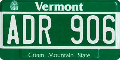 VT license plate ADR906