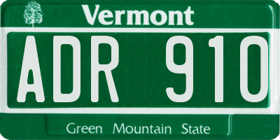 VT license plate ADR910
