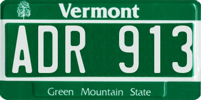 VT license plate ADR913