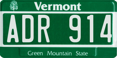 VT license plate ADR914