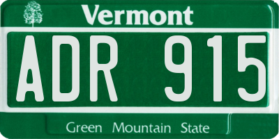 VT license plate ADR915