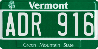 VT license plate ADR916
