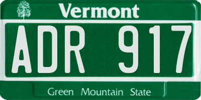 VT license plate ADR917