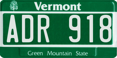 VT license plate ADR918