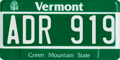 VT license plate ADR919