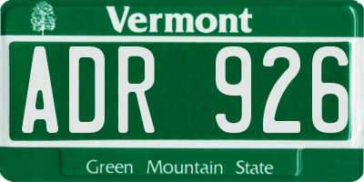 VT license plate ADR926