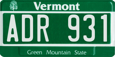 VT license plate ADR931