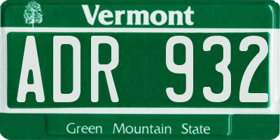 VT license plate ADR932
