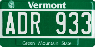 VT license plate ADR933