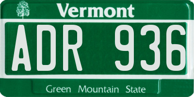 VT license plate ADR936