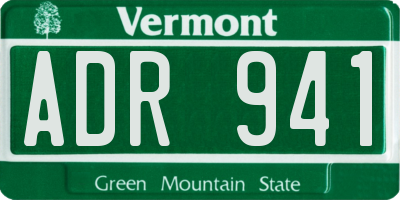 VT license plate ADR941
