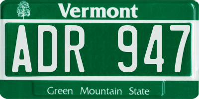 VT license plate ADR947