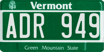 VT license plate ADR949