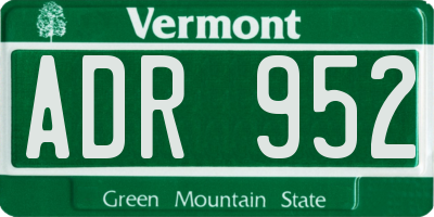 VT license plate ADR952