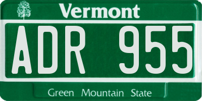VT license plate ADR955