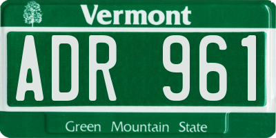 VT license plate ADR961