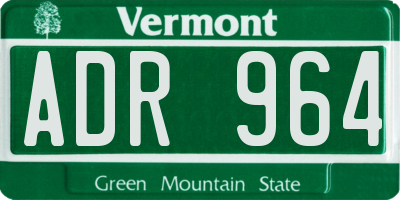 VT license plate ADR964