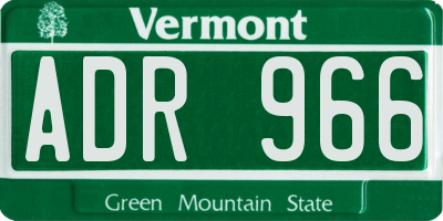 VT license plate ADR966